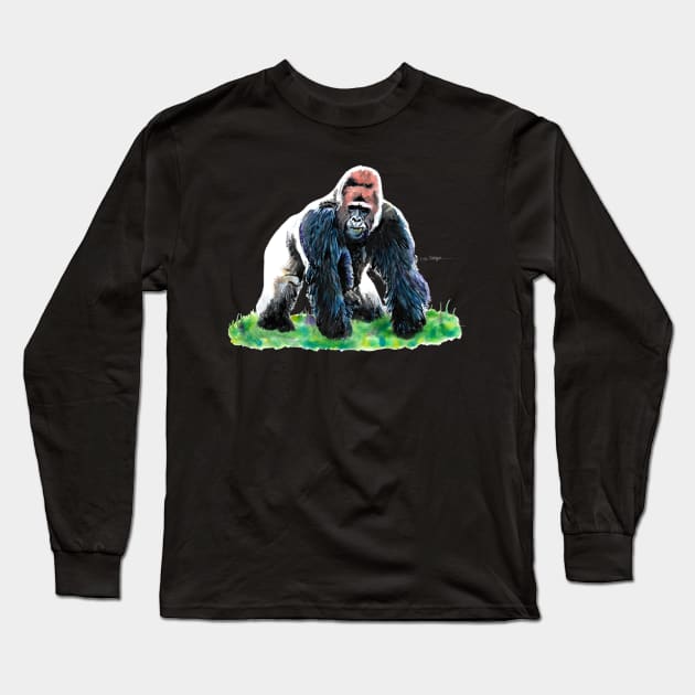 Silverback Gorilla 2 Long Sleeve T-Shirt by lucafon18